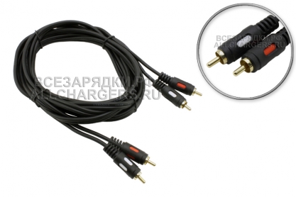 Кабель 2x RCA (m) - 2x RCA (m), 1.5m, для аудио- и видео- техники, oem