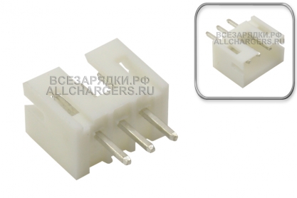 Разъем JST (2.0) PH, 3pin, штекер (m), на плату, для аккумуляторов, РУ моделей и др., oem