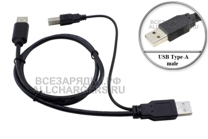 Кабель USB-A (m) - 2x USB-A (m), с доп. питанием (Y-кабель), oem