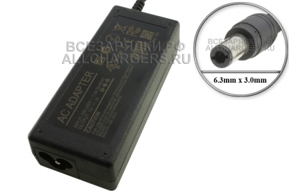 Адаптер питания сетевой для ноутбука Toshiba 15.0V, 3.00A, 6.3x3.0 (PA2450U, PA3048U-1ACA), oem