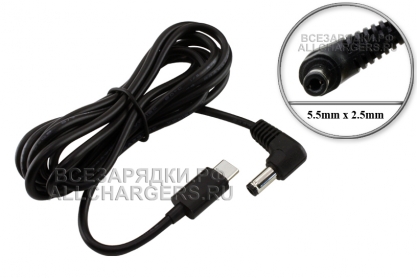 Переходник (конвертер) USB Type-C (PD) - 9V, 5.5x2.5 угл., 1.8-2.0m, oem