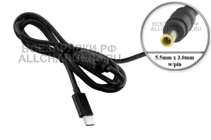 Переходник (конвертер) USB Type-C (m), PD - 19V-20V, 5.5x3.0, 65W, для Samsung, oem