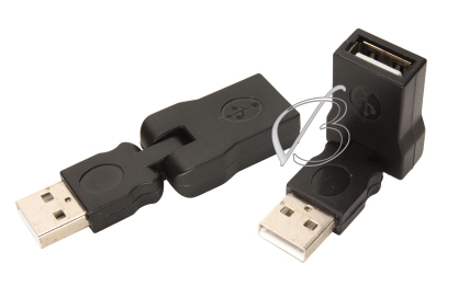 Переходник USB(f) - USB(m), со сгибом (угловой), oem