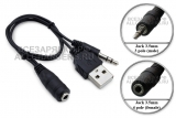 Кабель Jack 3.5mm 4pole (f)  - Jack 3.5mm 3pole - USB, для MP3 плеера, oem