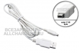 Кабель USB, mini-USB 4pin (4pin + 4pin, mini-B), белый, oem