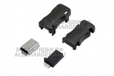 Разъем mini-USB 10pin, стандартный, штекер (m), на кабель, под пайку, oem