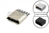 Разъем micro-USB 5pin, гнездо (f), на кабель, под пайку, с корпусом, oem