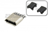 Разъем micro-USB 5pin, штекер (m), на кабель, под пайку, с корпусом, oem